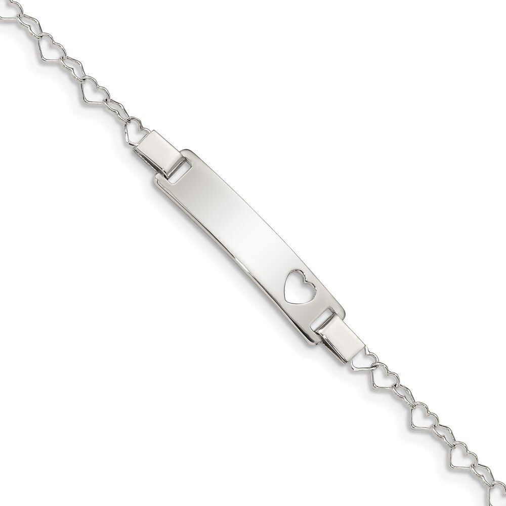 Kazi Luxury Sterling Silver Heart  ID Bracelet